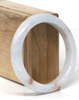 Baikalla Natural Light Lavender Green & Sajin (Golden Dust) Jadeite Jade "Half Round" Bangle Bracelet (56.7mm)