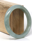 Baikalla Natural Oil-Green Jadeite Jade "Half Round" Bangle Bracelet (59.2mm)