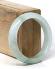 Baikalla Natural Oil-Green Patch Jadeite Jade "Half Round" Bangle Bracelet (53.3mm)