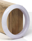 Baikalla Natural Light Lavender Jadeite Jade "Half Round" Bangle Bracelet (58.8mm)