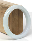 Baikalla Natural Light Green Jadeite Jade "Half Round" Bangle Bracelet (58.2mm)