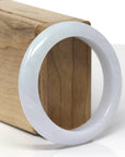 Baikalla Natural Light Green & Light Lavender Jadeite Jade "Half Round" Bangle Bracelet (54.5mm)