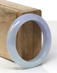 Baikalla Natural Lavender & Light Green Jadeite Jade "Half Round" Bangle Bracelet (51.7mm)
