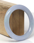 Baikalla Natural Lavender & Green Jadeite Jade "Traditional Round" Bangle Bracelet (55.9mm)