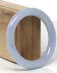 Baikalla Natural Lavender & Green Jadeite Jade "Traditional Round" Bangle Bracelet (55.9mm)