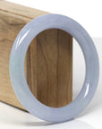 Baikalla Natural Lavender & Green Jadeite Jade "Traditional Round" Bangle Bracelet (55.9mm)