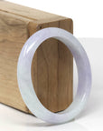Baikalla Natural Lavender & Light Green Jadeite Jade "Oval" Bangle Bracelet (53.5mm)