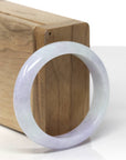 Baikalla Natural Lavender & Light Green Jadeite Jade "Oval" Bangle Bracelet (53.5mm)