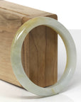 Baikalla Natural Rich Yellow Jadeite Jade "Half Round" Bangle Bracelet (56.3mm)