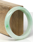 Baikalla Natural Apple-Green Jadeite Jade "Half Round" Bangle Bracelet (57mm)