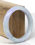 Baikalla Natural Icy Vixen Lavender & Light Green Jadeite Jade "Half Round" Bangle Bracelet (57.4mm)