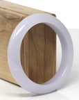 Baikalla Natural Light Lavender Jadeite Jade "Half Round" Bangle Bracelet (56.2mm)