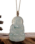Baikalla Jewelry Jade Guanyin Pendant Necklace Copy of Baikalla 14k "Goddess of Compassion" Genuine Burmese Jadeite Jade Guanyin Necklace With Good Luck Design