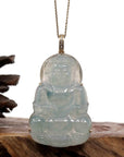 Baikalla Jewelry Jade Guanyin Pendant Necklace Nylon String Necklace Copy of Baikalla 14k "Goddess of Compassion" Genuine Burmese Jadeite Jade Guanyin Necklace With Good Luck Design