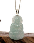Baikalla Jewelry Jade Guanyin Pendant Necklace Nylon String Necklace Copy of Baikalla 14k "Goddess of Compassion" Genuine Burmese Jadeite Jade Guanyin Pendant With VS1 Diamond Bail