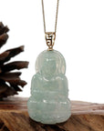 Baikalla Jewelry Jade Guanyin Pendant Necklace Copy of Baikalla 14k "Goddess of Compassion" Genuine Burmese Jadeite Jade Guanyin Pendant With VS1 Diamond Bail