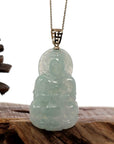 Baikalla Jewelry Jade Guanyin Pendant Necklace Copy of Baikalla 14k "Goddess of Compassion" Genuine Burmese Jadeite Jade Guanyin Pendant With VS1 Diamond Bail