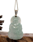 Baikalla Jewelry Jade Guanyin Pendant Necklace Copy of Baikalla 14k "Goddess of Compassion" Genuine Burmese Jadeite Jade Guanyin Pendant With VS1 Diamond Bail