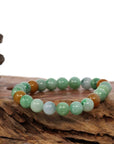 Baikalla Jewelry jade beads bracelet Copy of Genuine Jadeite Jade Round Multiple Colors Beads Bracelet ( 9 mm)