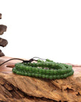 Baikalla Jewelry jade beads bracelet Copy of Baikalla Genuine Green Nephrite Jade Round Beads Bracelet Bangle ( 9.5mm )