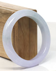 Baikalla Natural Icy Lavender & Green Jadeite Jade Bangle Bracelet (56.8 mm)