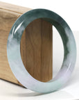Baikalla Deep Green & Lavender Jadeite Jade Bangle Bracelet (59.4 mm)