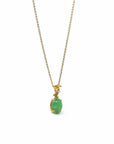 Baikalla Jewelry Gold Jadeite Necklace Copy of 18k Yellow Gold Jadeite Jade Apricot Leaf Pendant Necklace with Diamond