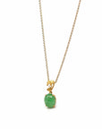 Baikalla Jewelry Gold Jadeite Necklace Copy of 18k Yellow Gold Jadeite Jade Apricot Leaf Pendant Necklace with Diamond