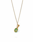Baikalla Jewelry Gold Jadeite Necklace Copy of 18k Yellow Gold Jadeite Jade Apricot Leaf Pendant Necklace with Diamond