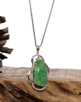 Baikalla Jewelry 18k Gold Jadeite Necklace Copy of 18K White Gold Oval Imperial Jadeite Jade Cabochon Necklace with Diamonds