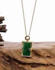 Baikalla Jewelry 18k Gold Jadeite Necklace 18k White Gold Genuine Burmese Jadeite Bamboo Pendant Necklace With Diamond