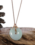 Baikalla Jewelry 18k Gold Jadeite Necklace Copy of Copy of Baikalla™ "Good Luck Birdie" 18k Rose Gold Genuine Burmese Jadeite Lucky Kou Kou Pendant Necklace With AA Tourmaline & Diamonds
