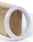 Baikalla Natural Light Lavender & Green W/ Sajin (Golden Dust) Jadeite Jade "Half Round" Bangle Bracelet (59.5mm)