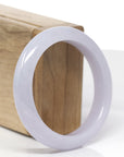 Baikalla Natural Light Lavender Jadeite Jade "Half Round" Bangle Bracelet (56.1mm)