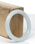 Baikalla Natural Light Green Jadeite Jade "Traditional Round" Bangle Bracelet (51mm)