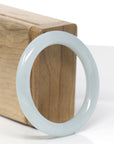 Baikalla Natural Light Green Jadeite Jade "Traditional Round" Bangle Bracelet (51mm)
