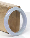 Baikalla Natural Lavender & Light Green Jadeite Jade "Half Round" Bangle Bracelet (55.8mm)