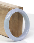 Baikalla Natural Lavender & Light Green Jadeite Jade "Half Round" Bangle Bracelet (55.8mm)