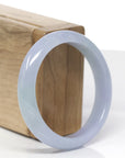 Baikalla Natural Lavender & Light Green Jadeite Jade "Half Round" Bangle Bracelet (55.8mm)