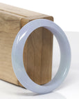 Baikalla Natural Lavender & Light Green Jadeite Jade "Half Round" Bangle Bracelet (55.8mm)