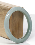Baikalla Natural Oil-Green Jadeite Jade "Half Round" Bangle Bracelet (58.6mm)