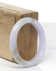 Baikalla Natural Light Lavender & Oil-Green Jadeite Jade "Oval" Bangle Bracelet (50.5mm)