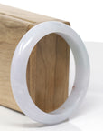 Baikalla Natural Light Lavender & Light Green W/ Sajin (Golden Dust) Jadeite Jade "Half Round" Bangle Bracelet (57.5mm)
