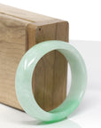 High-End Natural Vibrant Apple-Green Jadeite Jade Oval Bangle (53.6mm)