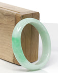 High-End Natural Vibrant Apple-Green Jadeite Jade Oval Bangle (53.6mm)