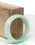 High-End Natural Vibrant Apple-Green Jadeite Jade Oval Bangle (53.6mm)
