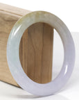 Baikalla Natural Lavender & Rich Yellow Jadeite Jade "Traditional Round" Bangle Bracelet (56.9mm)