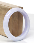 Baikalla Natural Vixen Lavender Jadeite Jade "Half Round" Bangle Bracelet (55.1mm)
