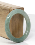 Natural Icy Forest Green Jadeite Jade "Traditional Full Round" Bangle Bracelet (50.7 mm)
