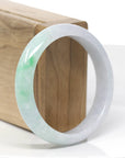 Genuine Burmese Lavender & Green Jadeite Jade Bangle Bracelet (56.93mm)